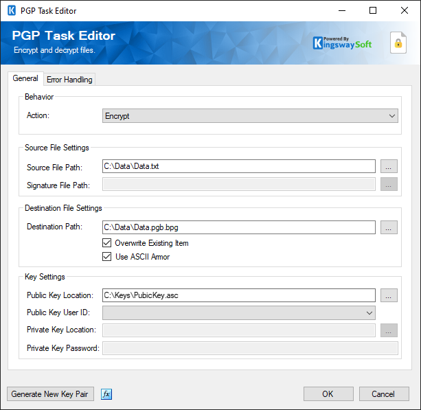 SSIS PGP Task Editor